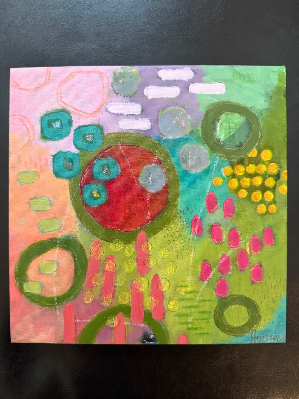 Hand Painted Abstract 8” x 8” x 1”
Acrylic on Canvas